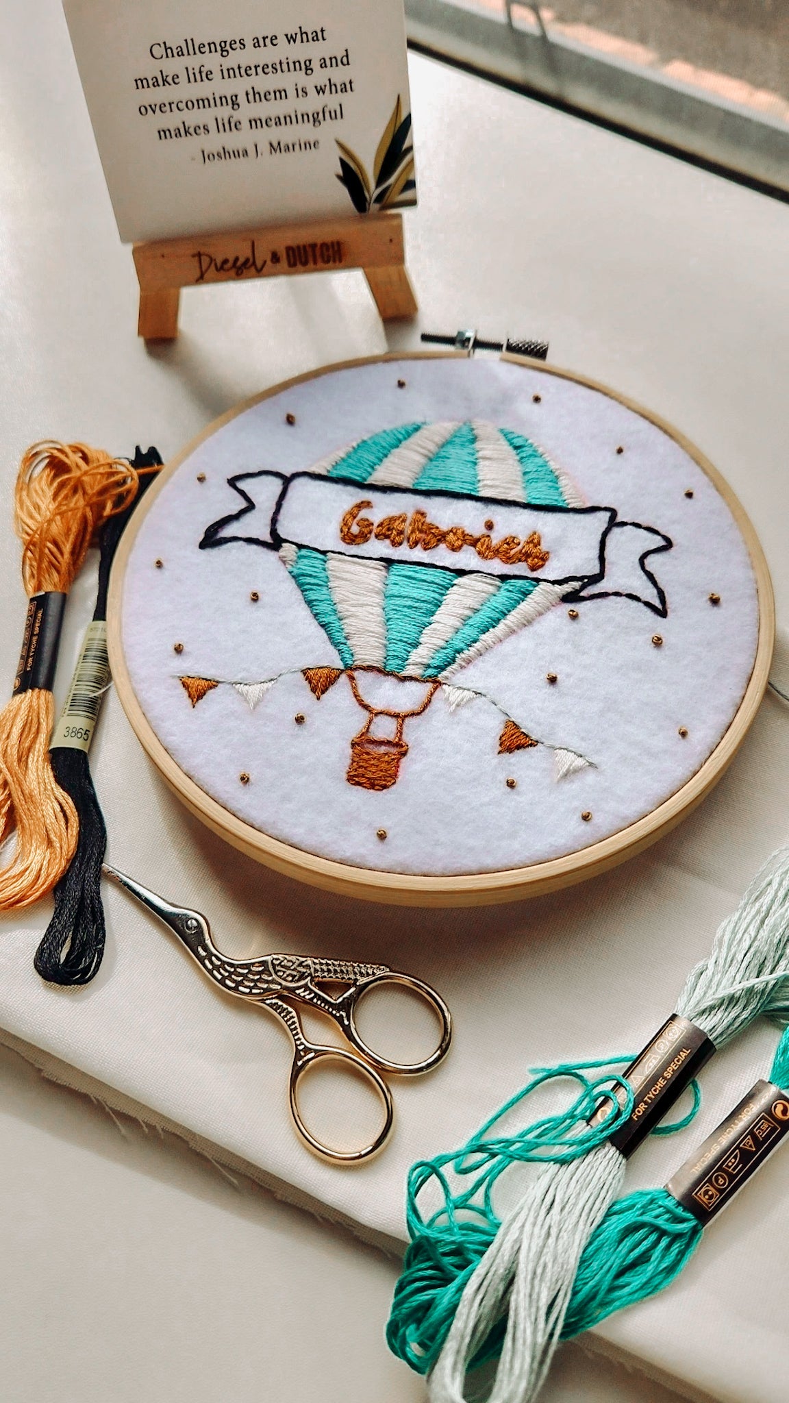 Personalized Hand Embroidery Name Hoops